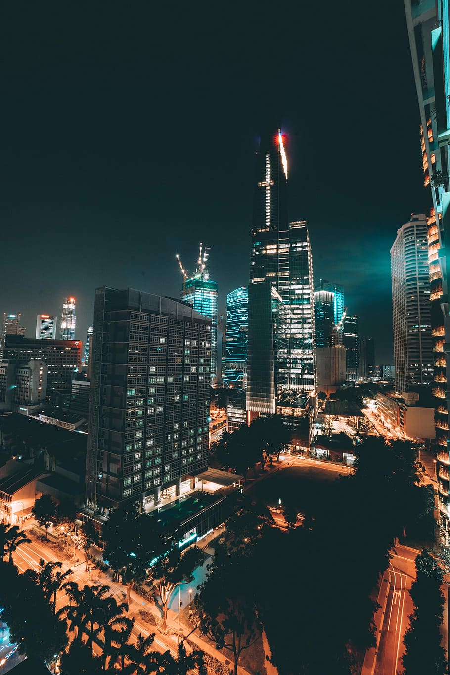 photo of lighted high-rise buildings in city during nighttime, photography of city during nigh time HD wallpaper
