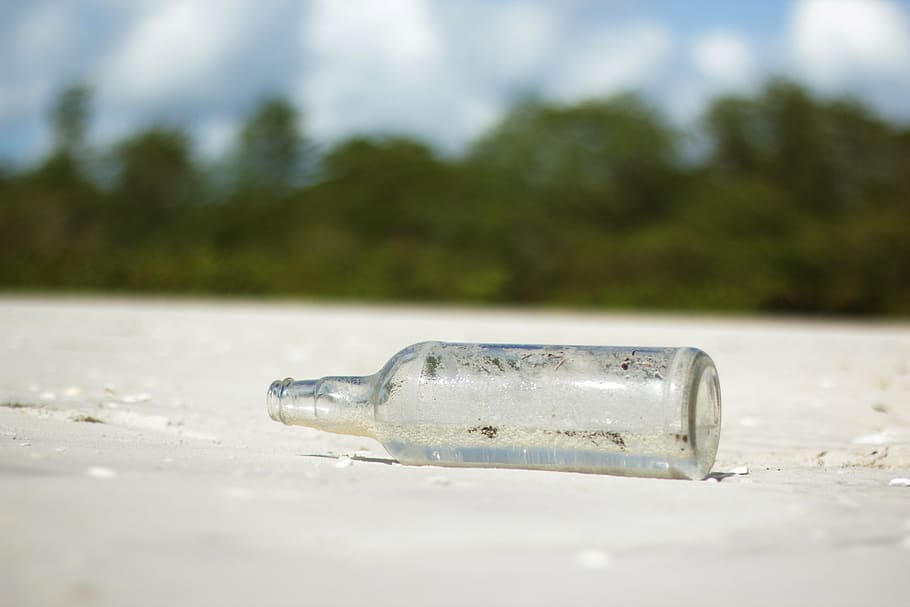 bottle, beach, mar, sand, no people, nature, close-up, single object HD wallpaper