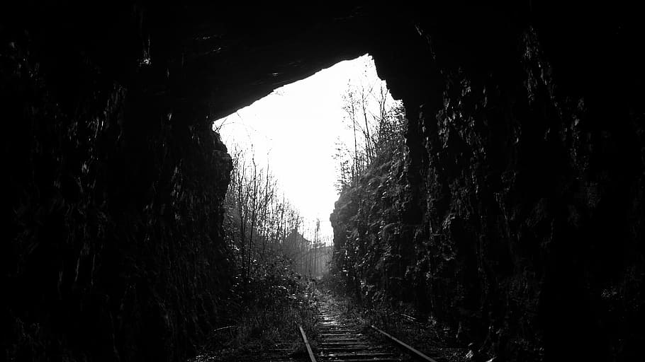 untitled, nature, landscape, train, trail, tunnel, trees, no people HD wallpaper