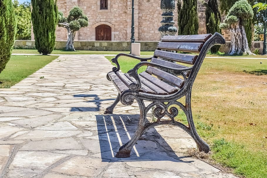 Bench, Old, Empty, Vintage, rusty, outdoor, park, square, chair HD wallpaper