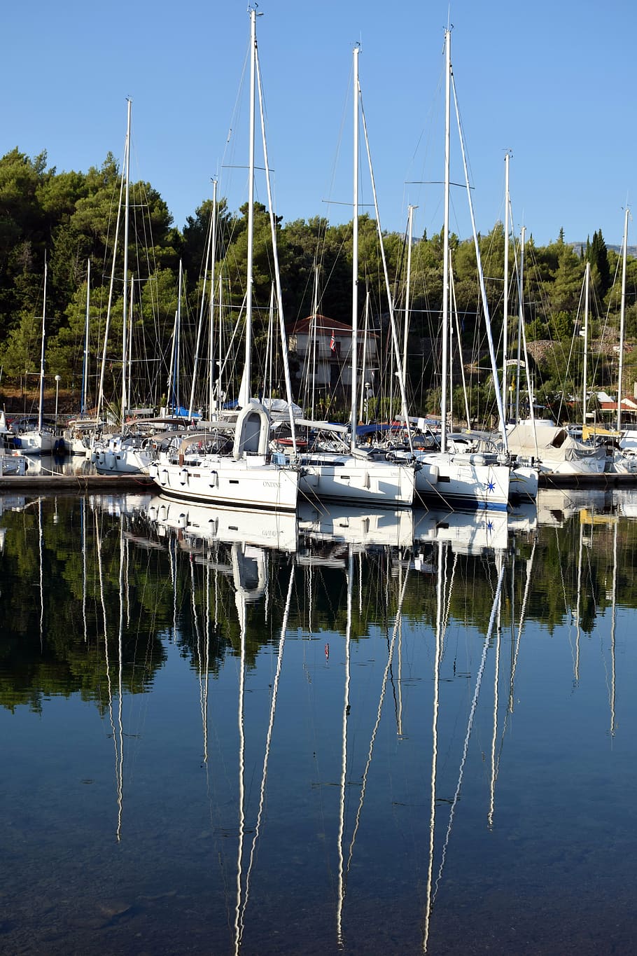 reflection, summer, boat, sea, croatia, hvar, sailing, sailing boats HD wallpaper
