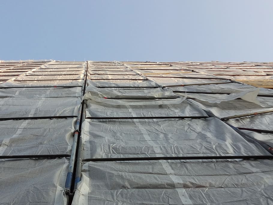 facade, sky, architecture, packaging, site, construction site HD wallpaper