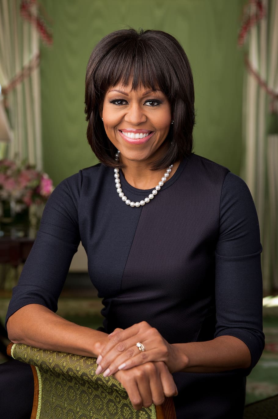 Michelle Obama, 2013, official portrait, wife of the president of the united states, HD wallpaper