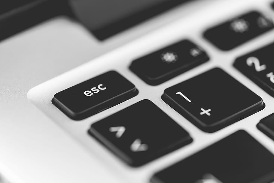 Escape Key Laptop Keyboard Close Up, business, button, buttons, HD wallpaper