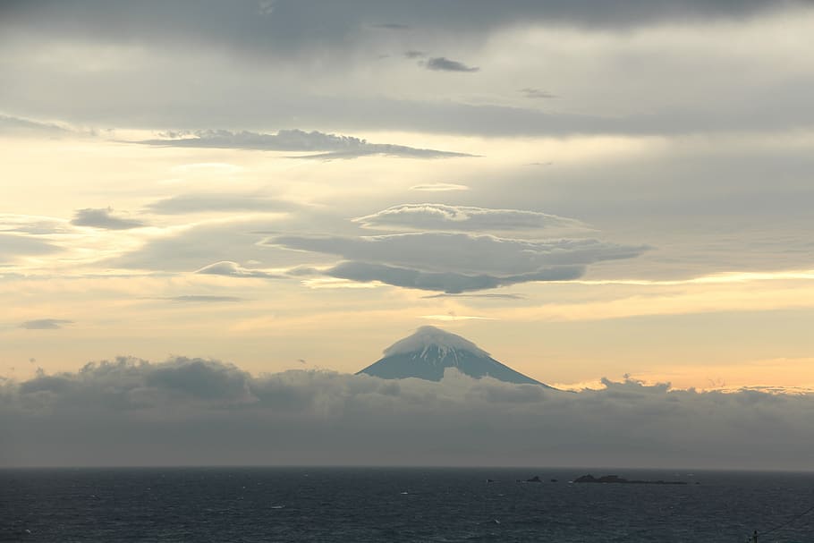 mt fuji, cloud, sea, cloud - sky, scenics - nature, mountain HD wallpaper