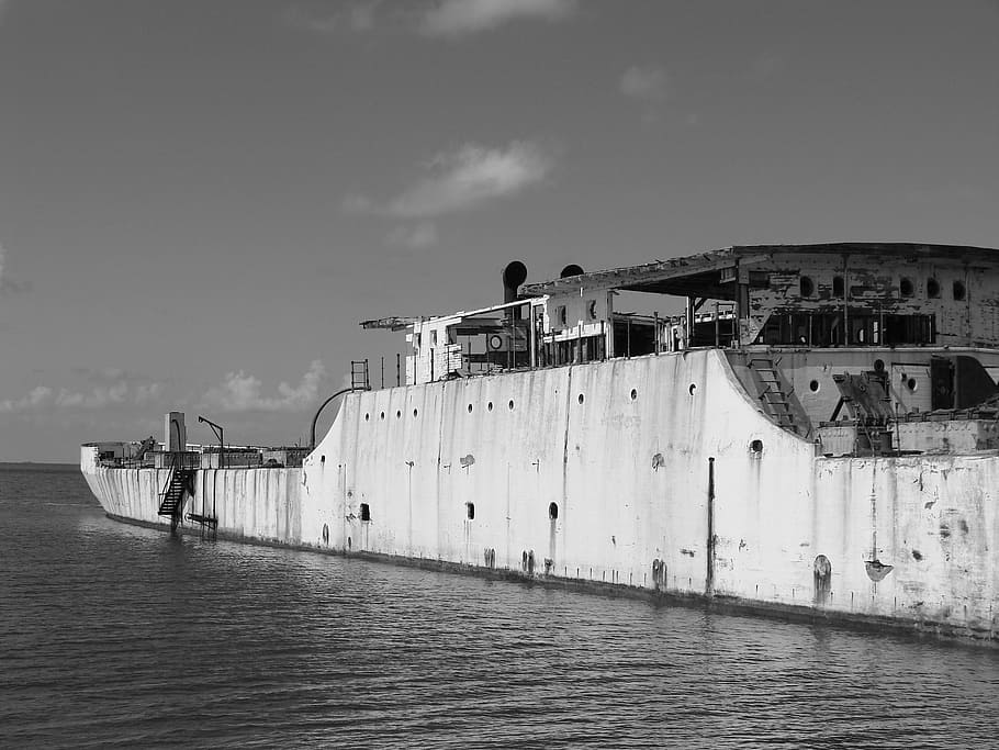 boat, ruin, cuba, water, sky, nautical vessel, sea, architecture HD wallpaper