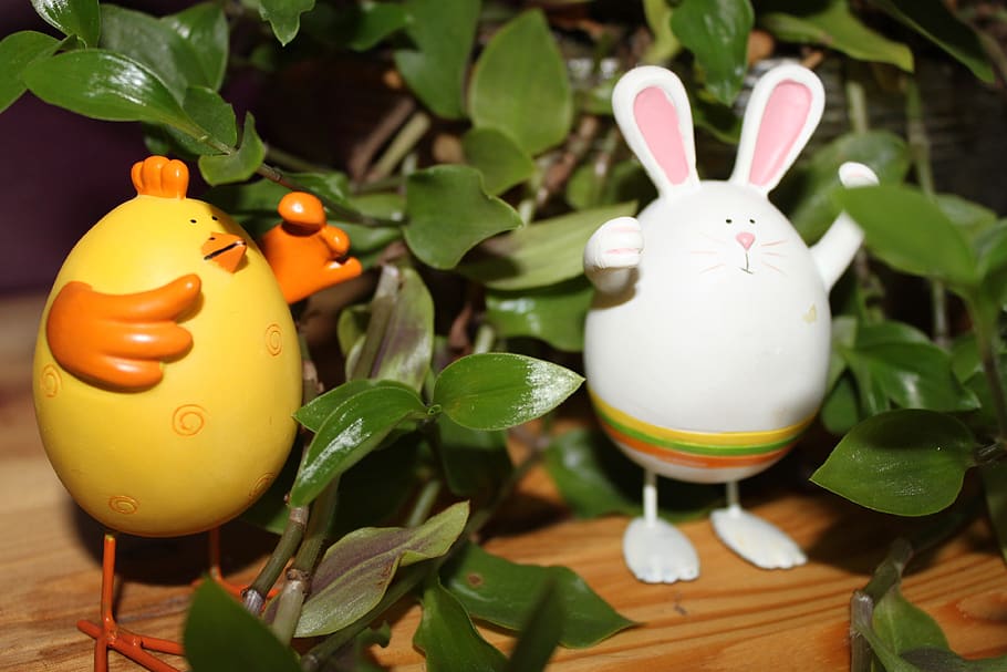hare, chicken, easter holidays, leaf, plant part, egg, easter egg HD wallpaper