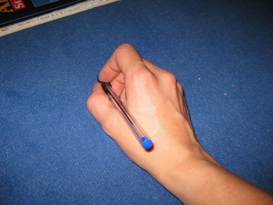 Hand, Pen, Template, human body part, human hand, blue, one person HD wallpaper