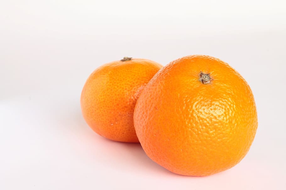 two orange fruits, oranges, mandarins, citrus, southern fruits, HD wallpaper