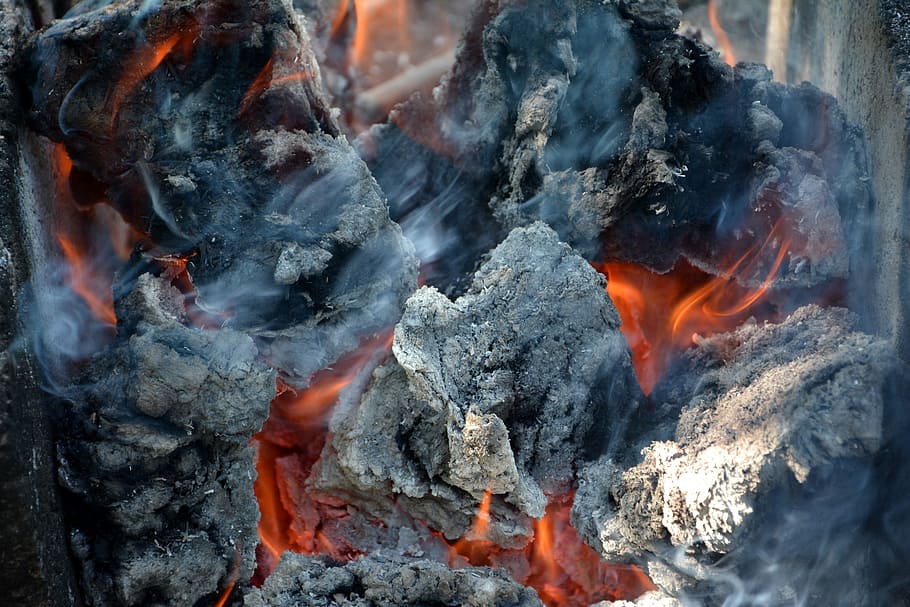 burning charcoal, ali, embers, blind, cob, barbecue, picnic HD wallpaper