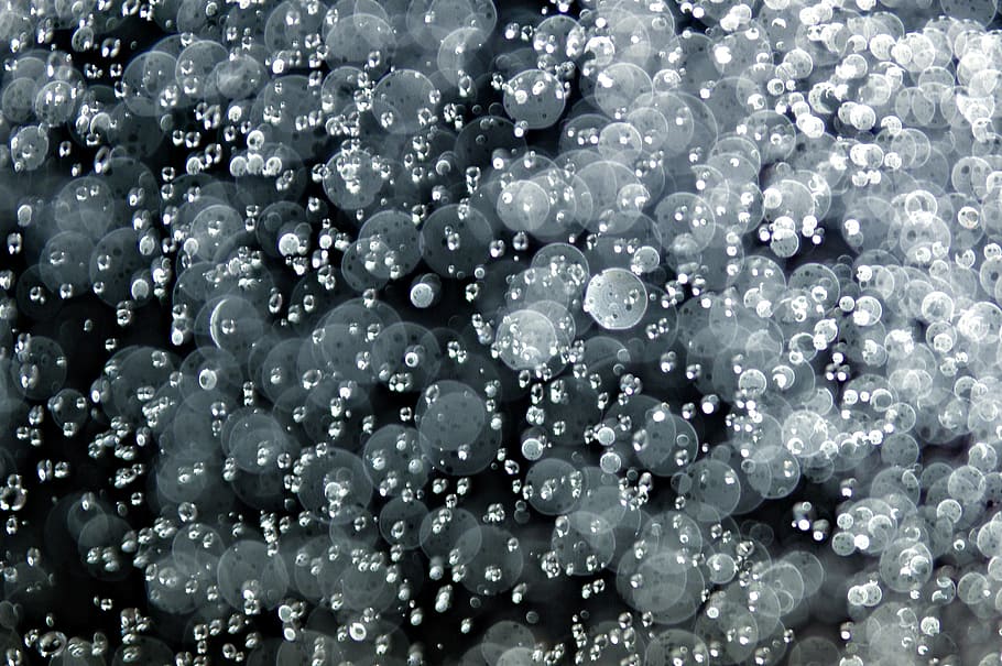 gray bokeh lights, water, background, drops, rain, blue, texture HD wallpaper