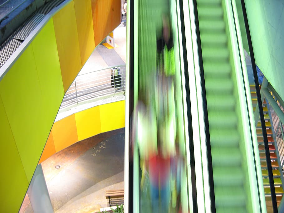 stairs, colors, movement, multi colored, yellow, no people HD wallpaper