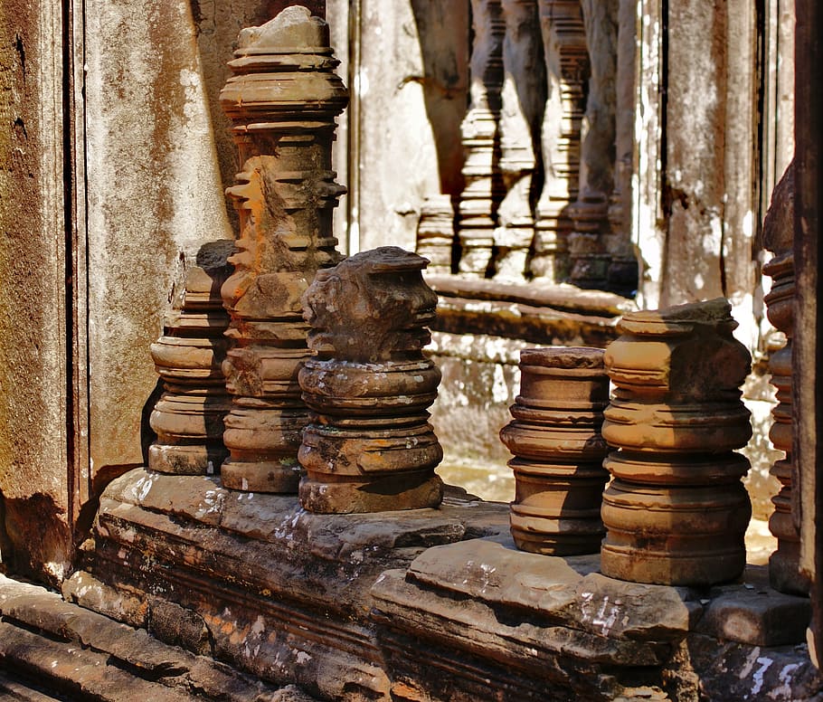 column, ruins, broken, stone, lime stone, architecture, archeology HD wallpaper