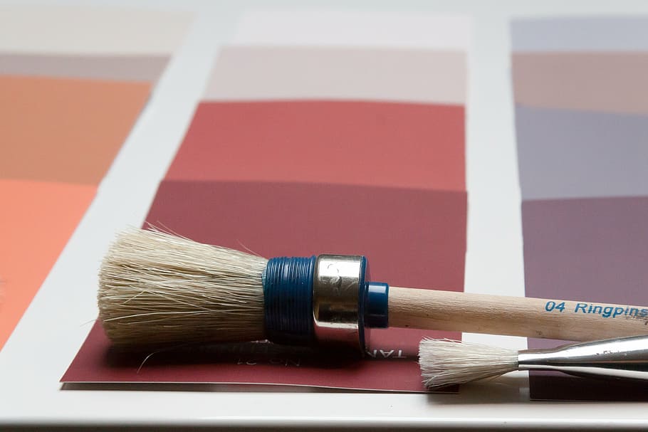 brown paint brushes, color patterns, trend colors, interior design HD wallpaper