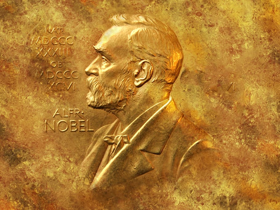 nobel, alfred, plate, coins, medal, portrait, embossing, price