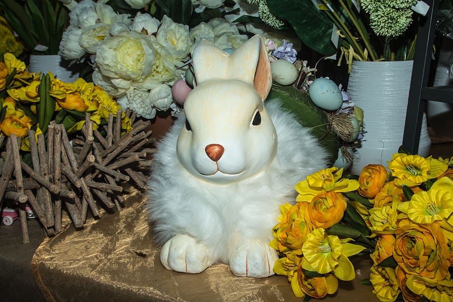 easter, easter bunny, hare, spring, figure, easter decoration HD wallpaper
