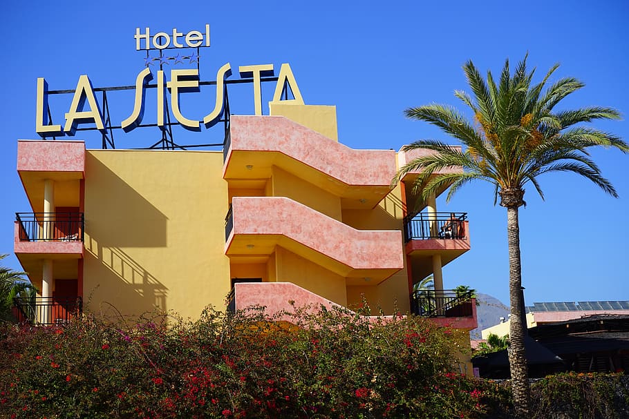 hotel, building, playa de las americas, tenerife, canary islands, HD wallpaper