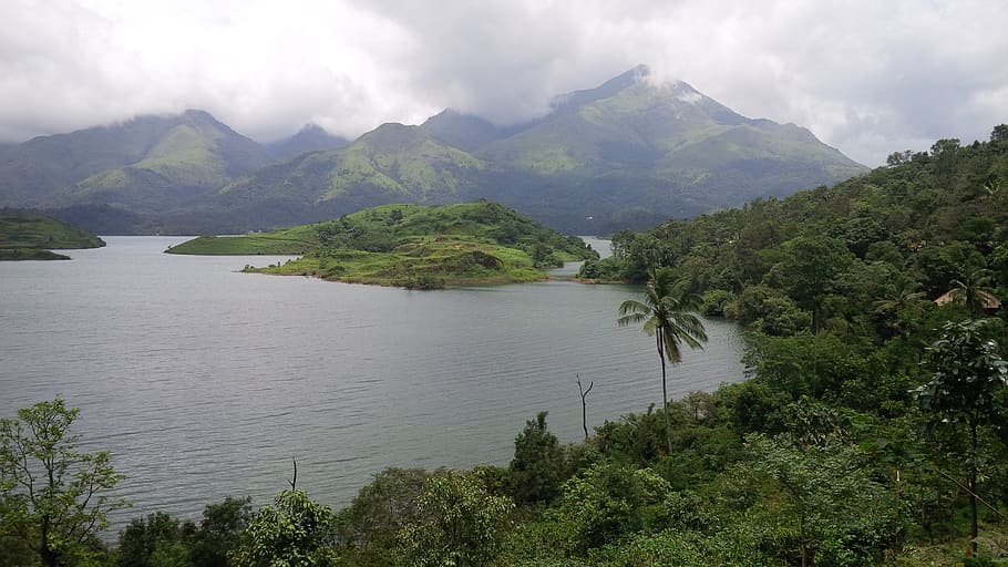 wayanad, green, kerala, landscape, outdoors, dam, water, reservoir, HD wallpaper