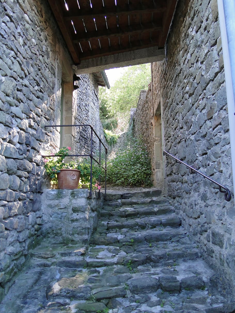 staircase, projection, climb, pierre, lane, architecture, built structure HD wallpaper