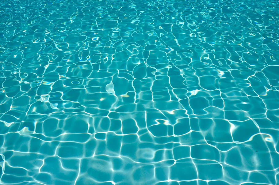 photo of empty green tiles swimming pool, water, shimmering HD wallpaper