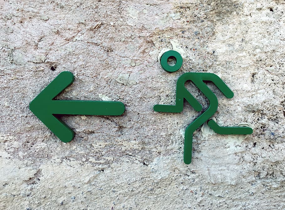 output, exit, arrow, snowman, green, pictogram, number, green color HD wallpaper