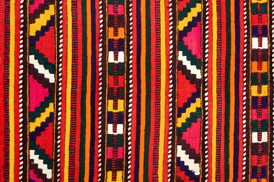 raw, colorful, textile, texture, red, orange, black, white HD wallpaper