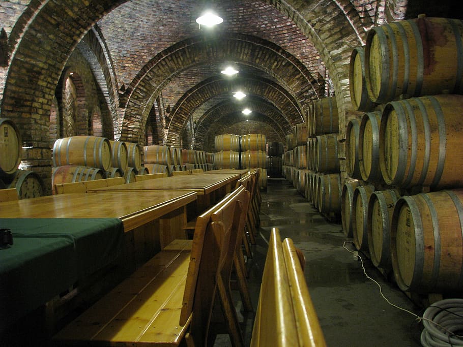 wine cellar, basement, barrel, barrels, indoors, architecture HD wallpaper