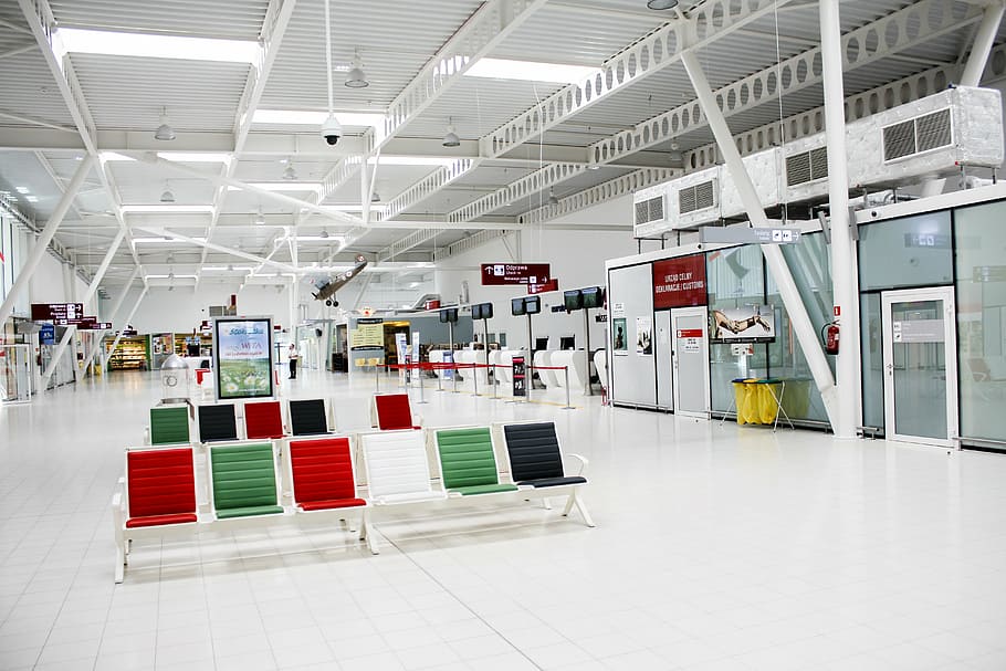 airport, lublin, terminal, tickets, fly, indoors, flooring, HD wallpaper