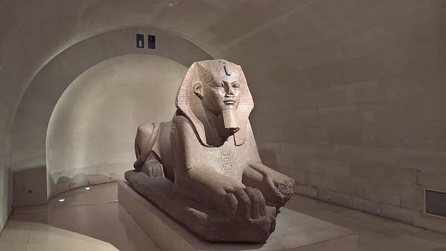 ancient egypt, sphinx, sculpture, museum, louvre, art and craft HD wallpaper