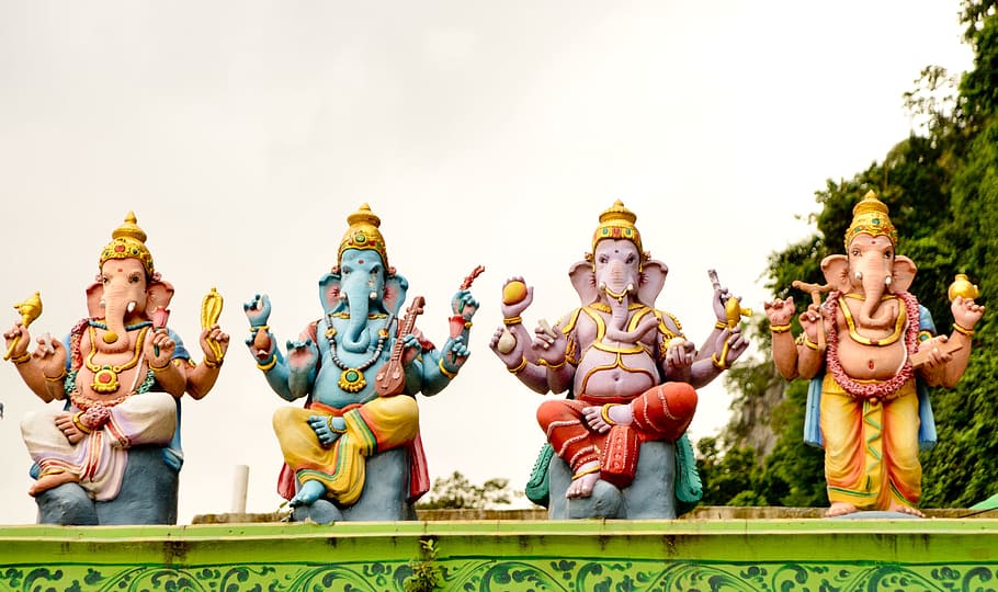 HD wallpaper: four Ganesha statues at daytime, hindu, malaysia, asia, temple  | Wallpaper Flare