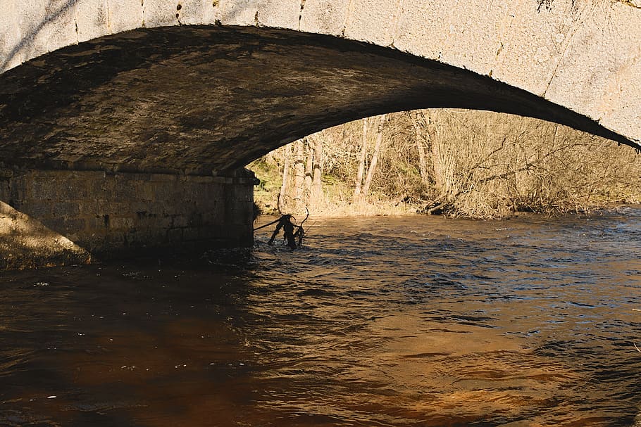 bridge, river, water, water courses, pierre, cross, stone arch HD wallpaper