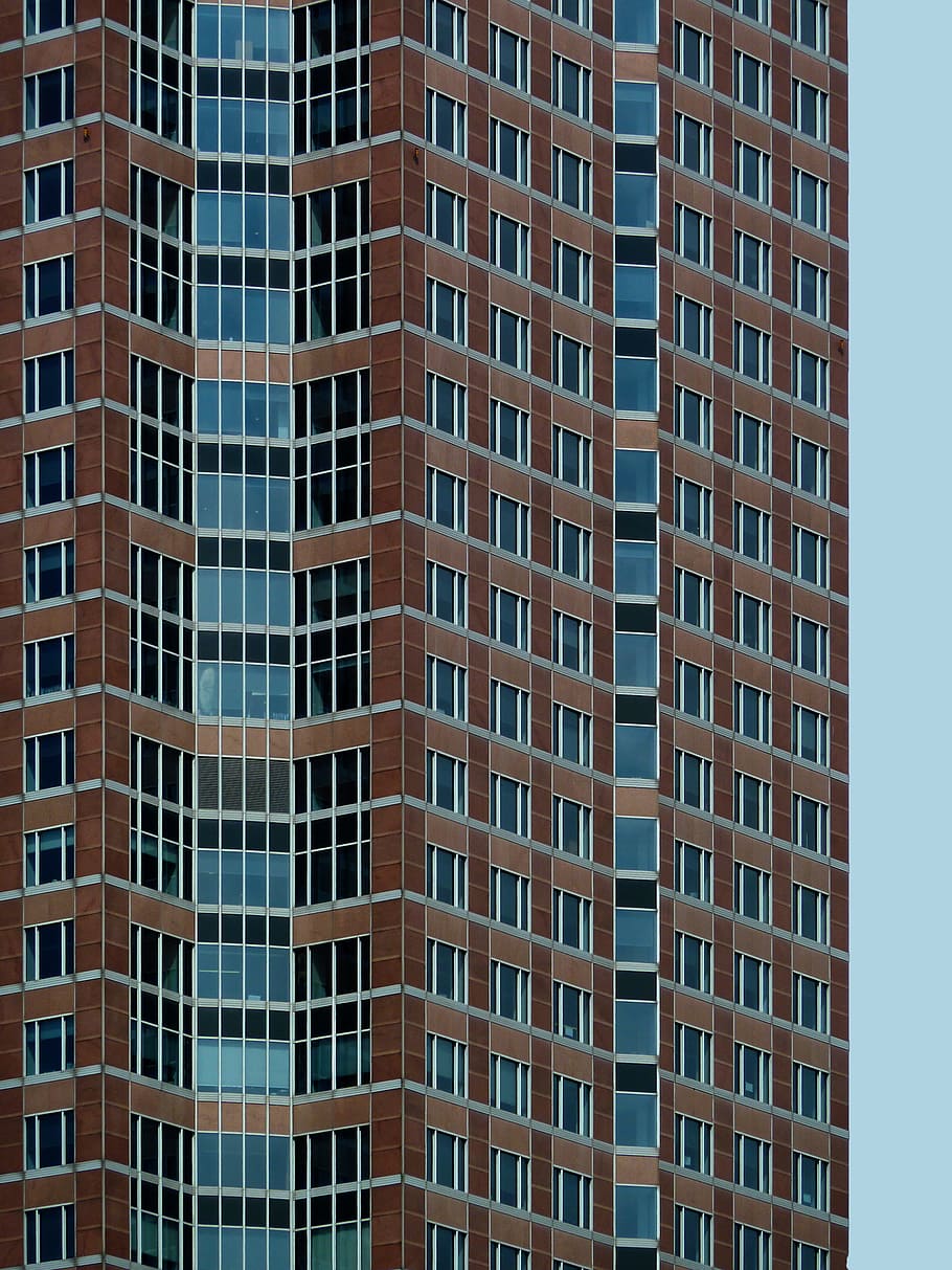 skyscraper, window, frankfurt, building, facade, architecture, HD wallpaper