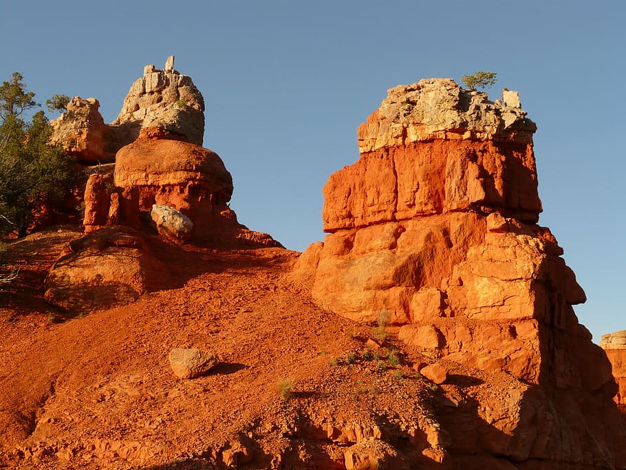 rock, stone, glow, sunset, evening sun, red, sand stone, utah HD wallpaper
