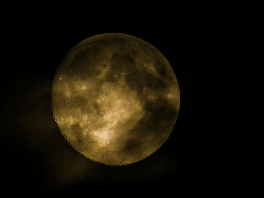 close-up photography of moon at night, full moon, good night HD wallpaper