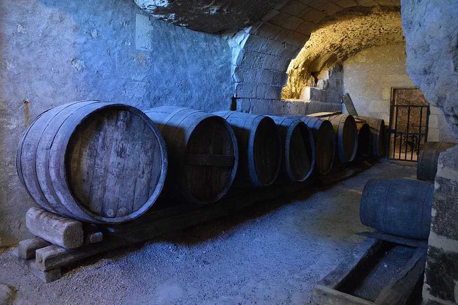 barrels, wine, cave, cellar, drink, wine cask, refreshment HD wallpaper
