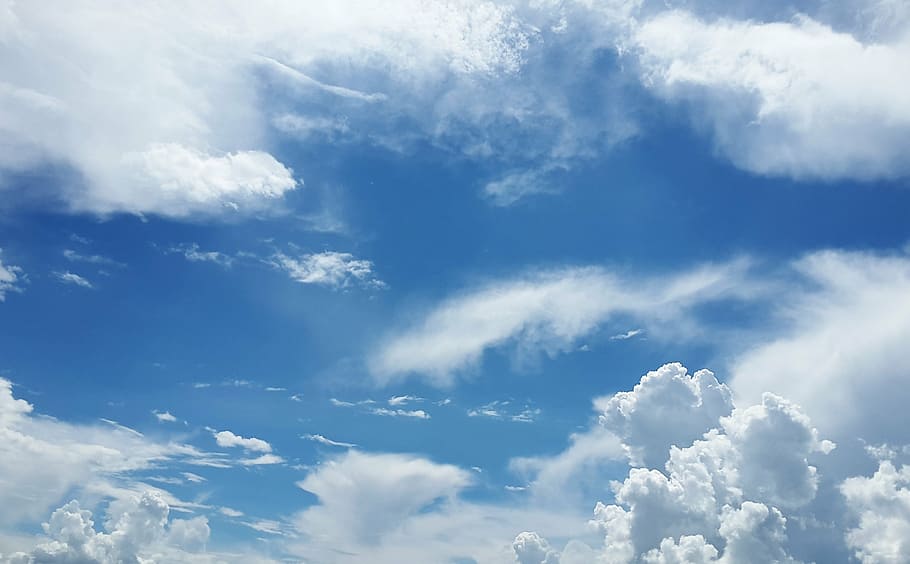 clouds during daytime, sky, atmosphere, air, oxygen, dom, sky blue HD wallpaper