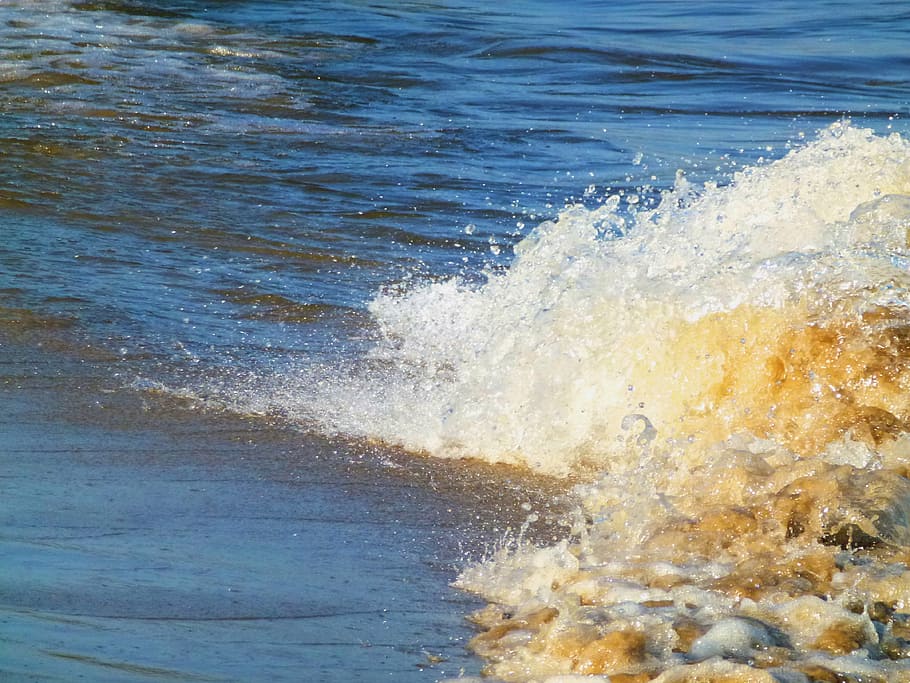 water, elbe, wave, mood, maritime, river, port, ship, beach HD wallpaper