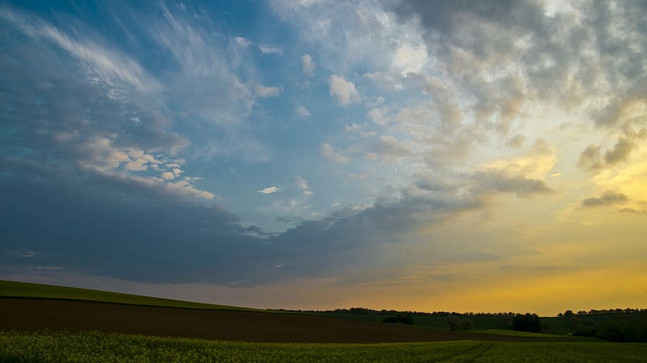 sky, clouds, evening sky, sunset, cloud - sky, landscape, environment HD wallpaper