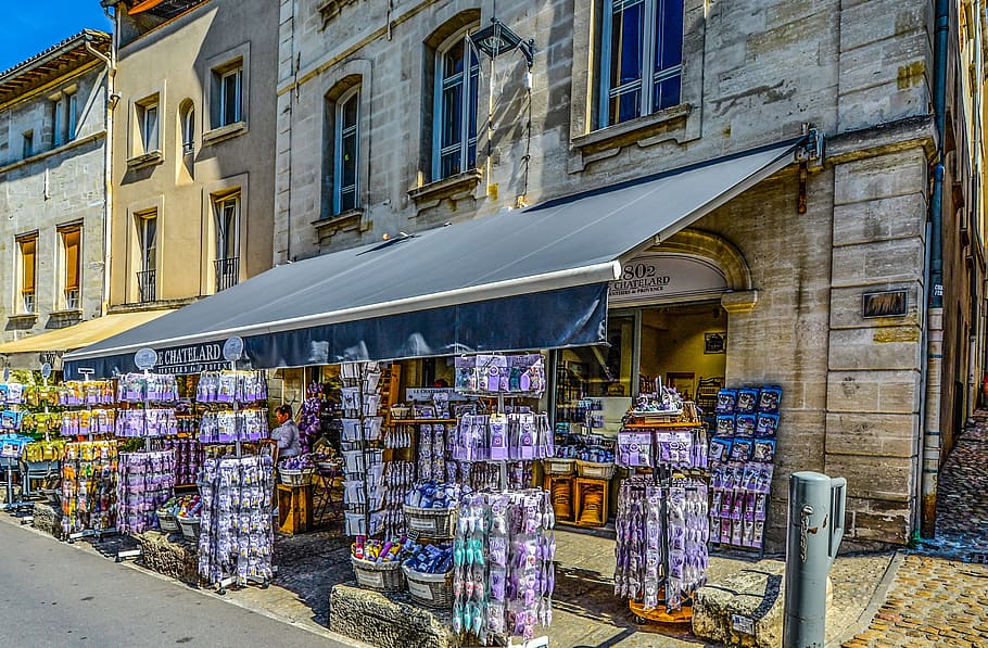 Avignon, Lavender, Shop, Town, Old, City, france, provence, HD wallpaper