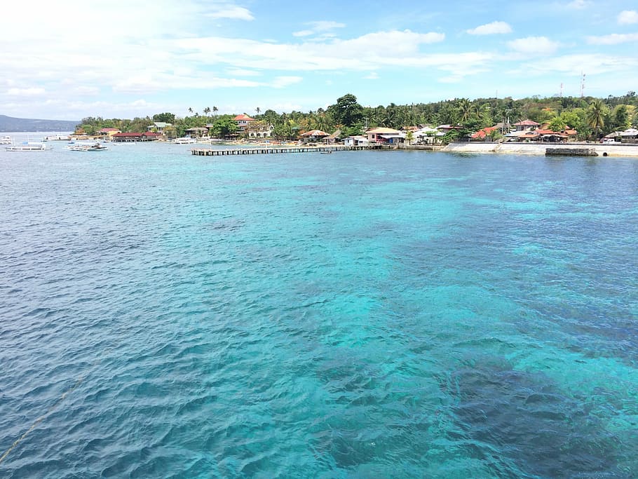 photo of island and ocean, philippines, cebu, ormoc pier, sea HD wallpaper