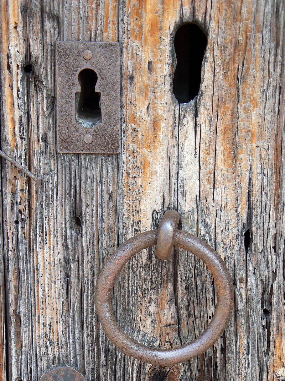door, bolt, wood, metal, entrance, wood - material, rusty, close-up HD wallpaper