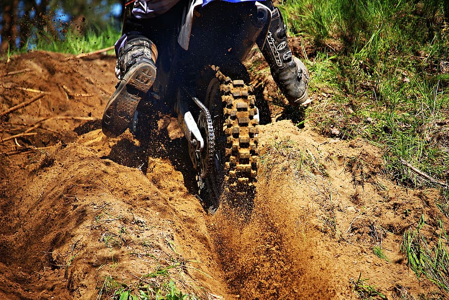 motorcycle stuck on dirt, motocross, enduro, motorsport, motocross ride, HD wallpaper
