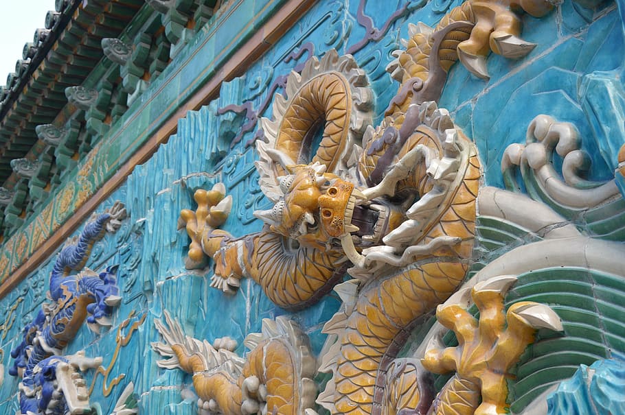 dragon, china, beijing, history, culture, figure, mythical creature, HD wallpaper