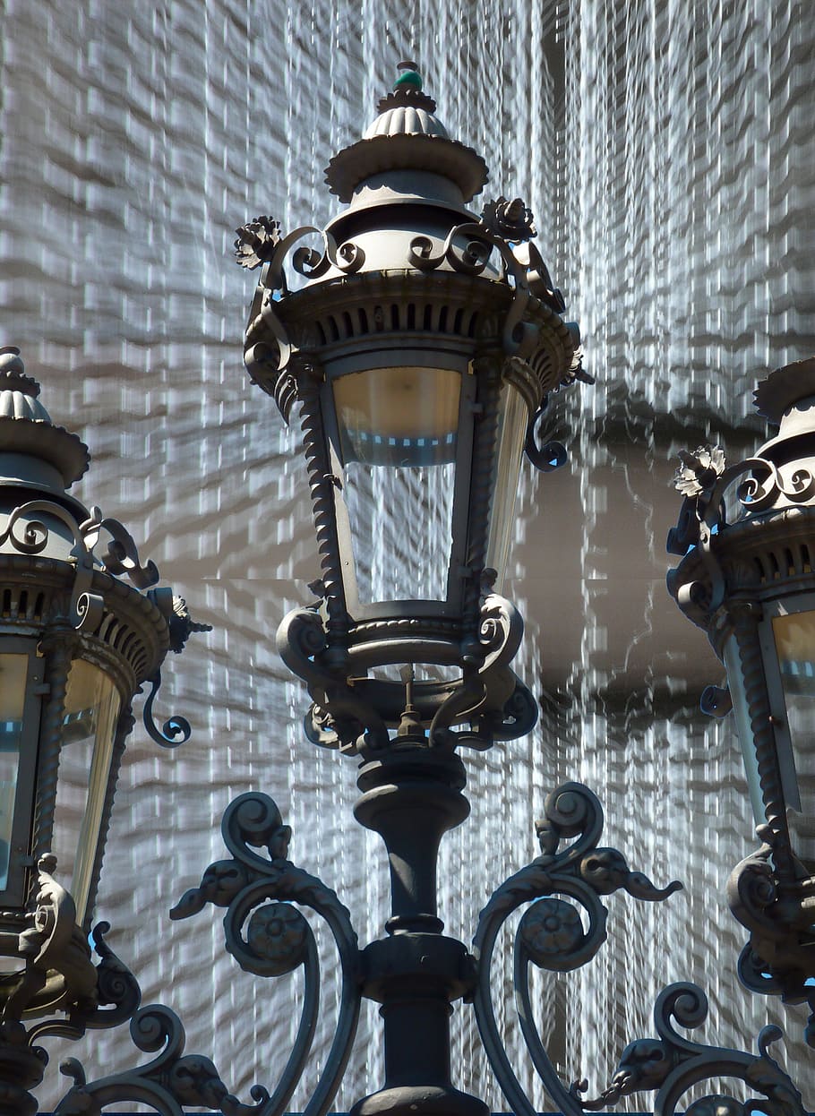 candelabra, old, lighting, iron, frankfurt, contrast, lamp HD wallpaper