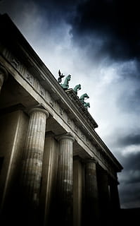 Brandenburg gate, architecture, building, infrastructure, clouds HD wallpaper