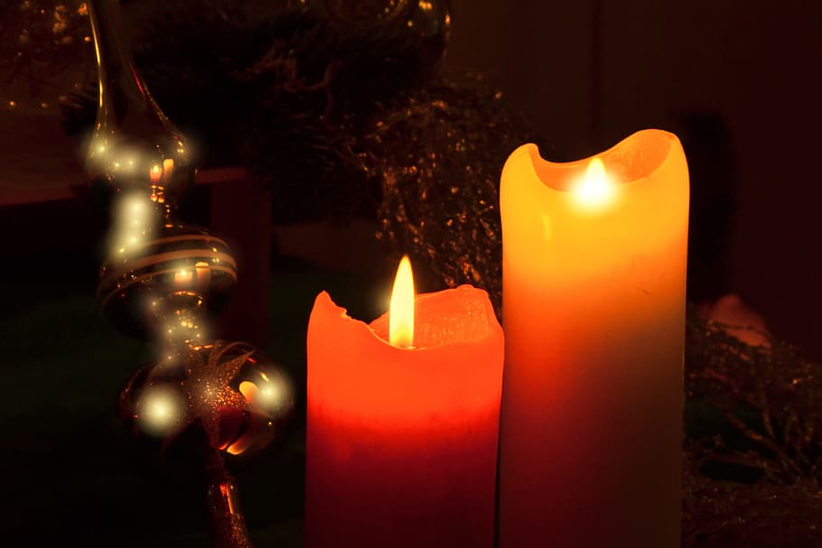 Candles, Candlelight, Shimmer, Christmas, advent, decoration, HD wallpaper