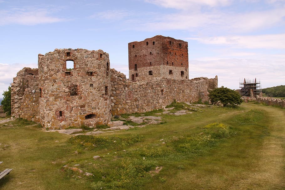 hammershus, castle, ruin, bricks, bornholm, denmark, ancient HD wallpaper