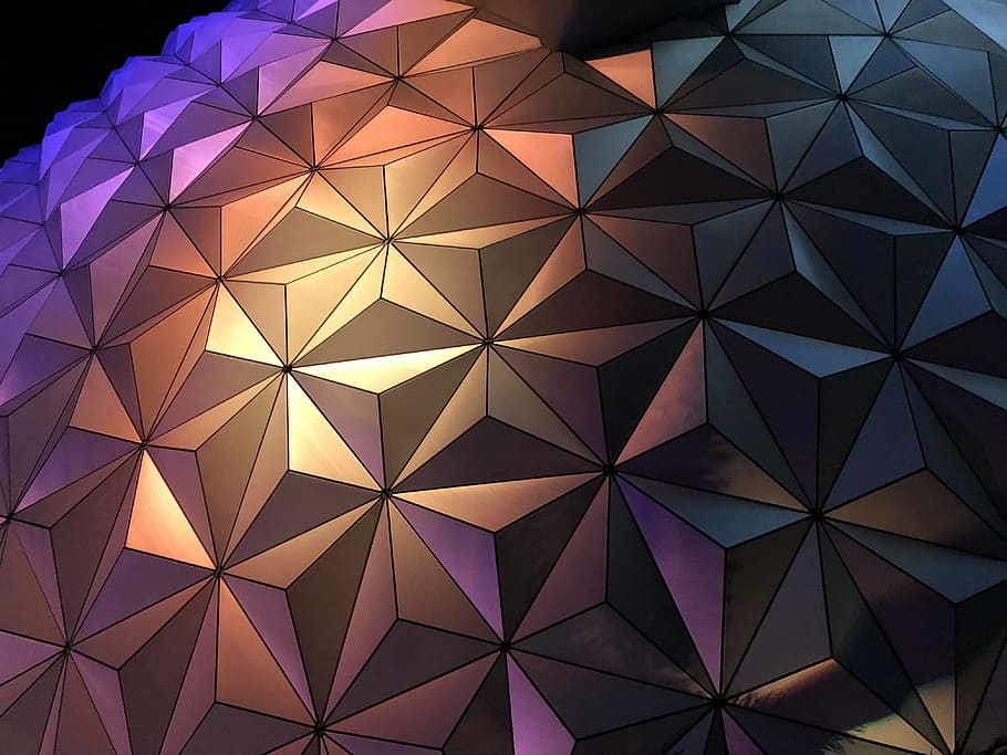 pink, gray, and purple digital wallpaper, night, dark, dome HD wallpaper