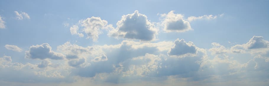 photo of clouds, sky, blue, sky clouds, weather, horizon, day HD wallpaper