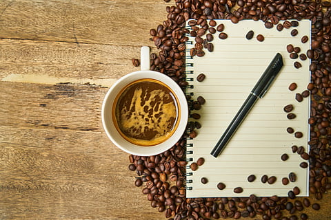 white ceramic mug filled with brown liquid, cup, coffee beans HD wallpaper